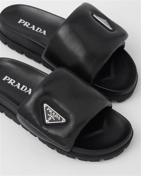 prada puff slides|Prada slippers and mules.